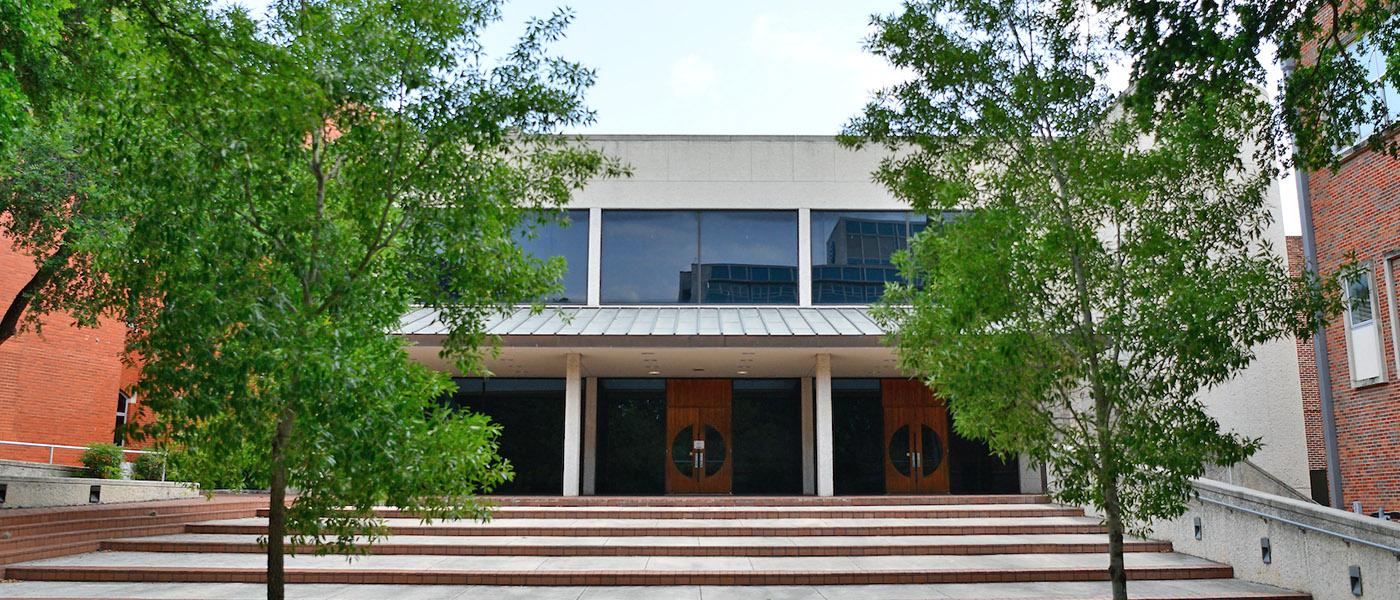 Entrance to the university music hall